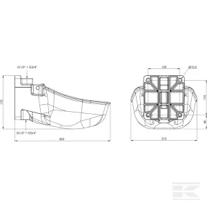 A KN50 ivóedény adapterlemezt tartalmaz