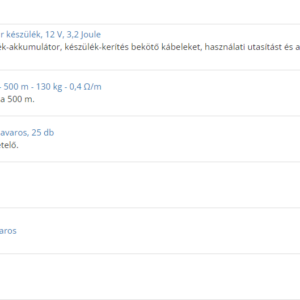 Villanypásztor alapcsomag vadállatoknak, 500 m, 3,2 Joule