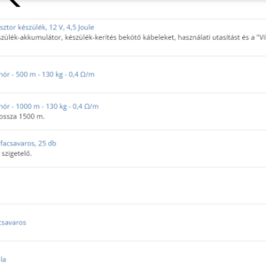 Villanypásztor alapcsomag vadállatoknak, 1500 m, 4,5 Joule