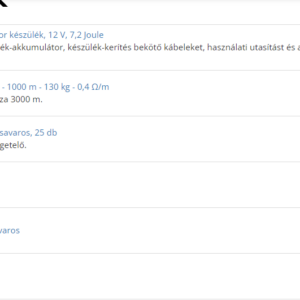 Villanypásztor alapcsomag vadállatoknak, 3000 m, 7,2 Joule