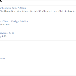 Villanypásztor alapcsomag vadállatoknak, 4000 m, 7,2 Joule