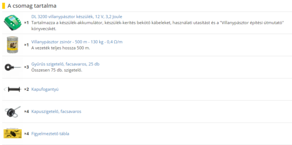 Villanypásztor alapcsomag vadállatoknak, 500 m, 3,2 Joule - Image 2