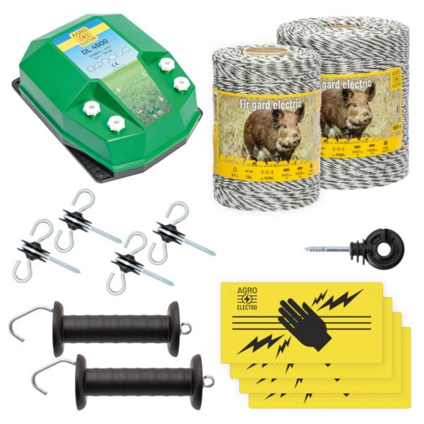 Villanypásztor alapcsomag vadállatoknak, 1500 m, 4,5 Joule