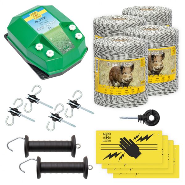 Villanypásztor alapcsomag vadállatoknak, 4000 m, 7,2 Joule