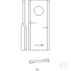 Kaszapenge bal 93x40x3 mm, Ø16,25 mm-es furat, - Image 2