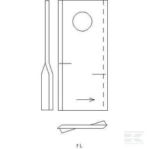 Kaszapenge bal 96x48x3 mm, Ø19 mm-es furat, - Image 2