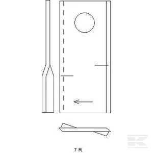 Kaszapenge jobb 96x48x3 mm, Ø19 mm-es furat, - Image 2